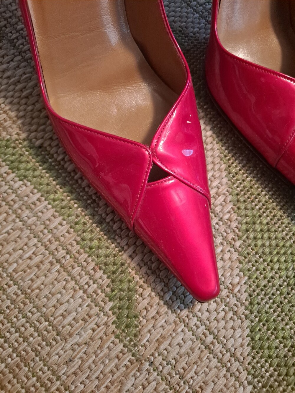 Stuart Weitzman Candy Red Patent Pointed-Toe Pumps - Picture 3 of 6